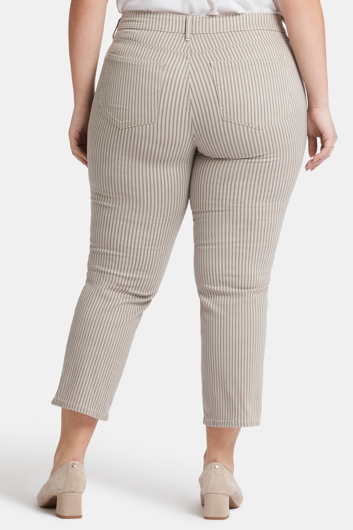 Marilyn Straight Ankle Jeans In Plus Size - Sandbar Stripe