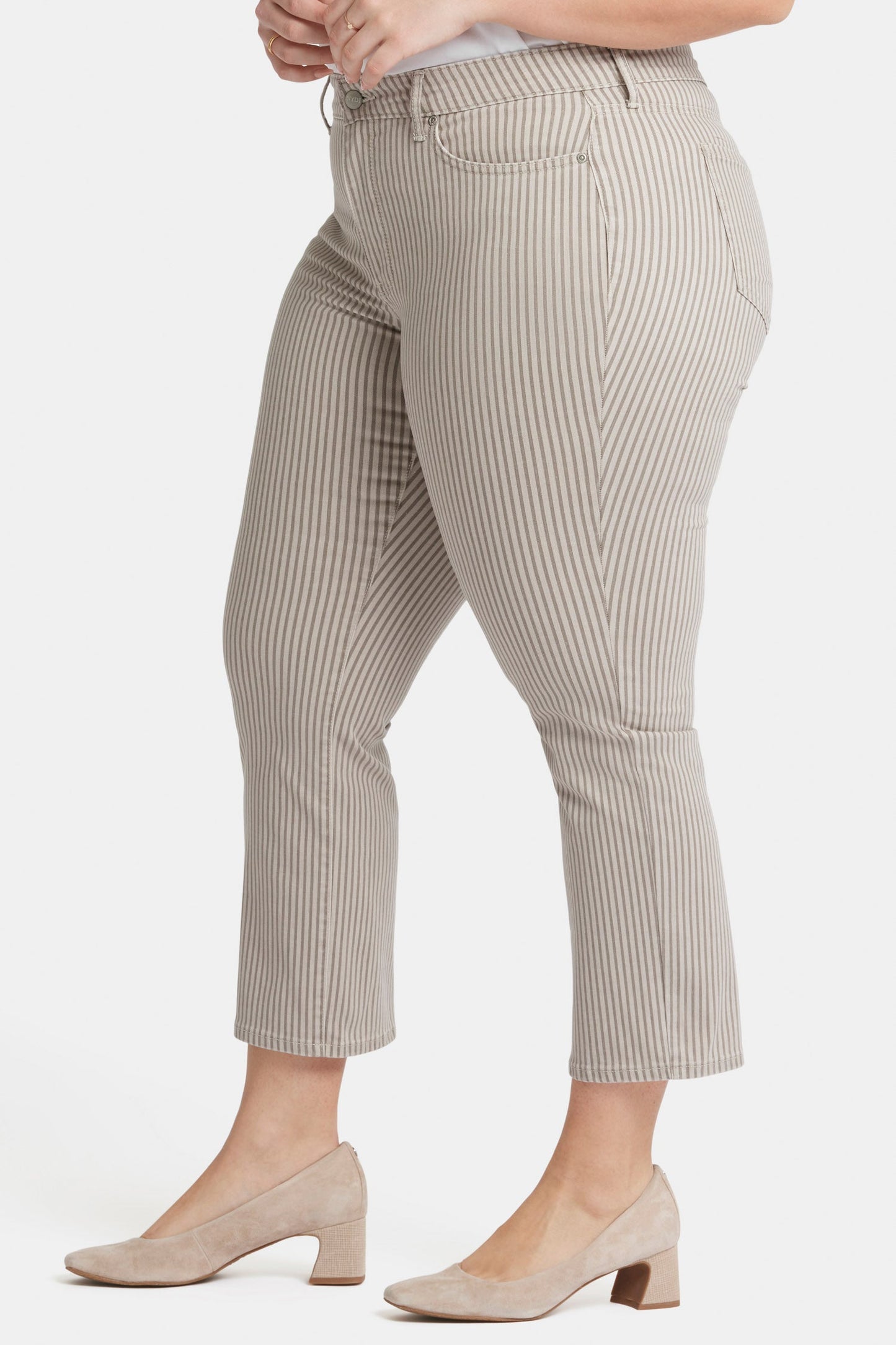 Marilyn Straight Ankle Jeans In Plus Size - Sandbar Stripe
