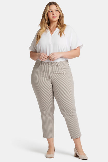 Marilyn Straight Ankle Jeans In Plus Size - Sandbar Stripe