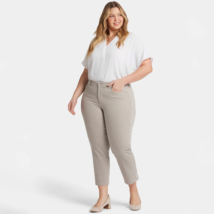 Marilyn Straight Ankle Jeans In Plus Size - Sandbar Stripe