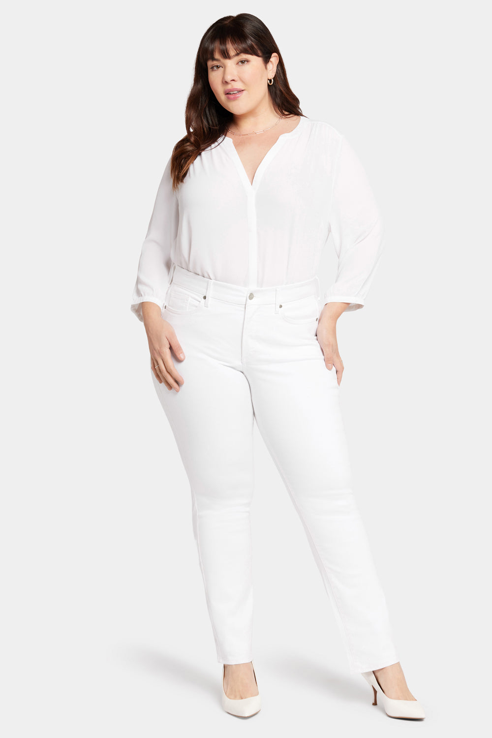 Waist-Match™ Marilyn Straight Jeans In Plus Size - Optic White