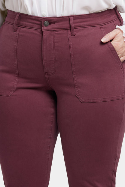 Marilyn Straight Jeans In Plus Size - Dark Cherry