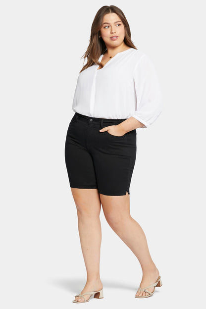 Ella Denim Shorts In Plus Size - Black