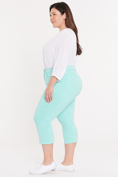 ThighShaper™ Straight Crop Jeans in Plus Size - Topaz Blue