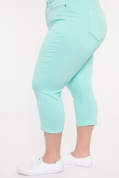 ThighShaper™ Straight Crop Jeans in Plus Size - Topaz Blue