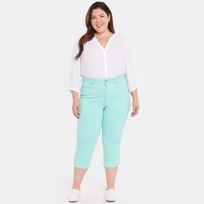 ThighShaper™ Straight Crop Jeans in Plus Size - Topaz Blue