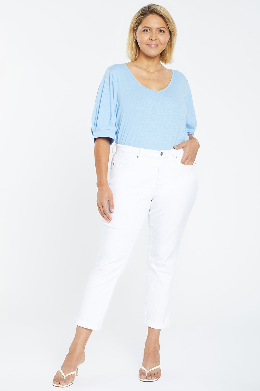 Margot Girlfriend Jeans In Plus Size - Optic White