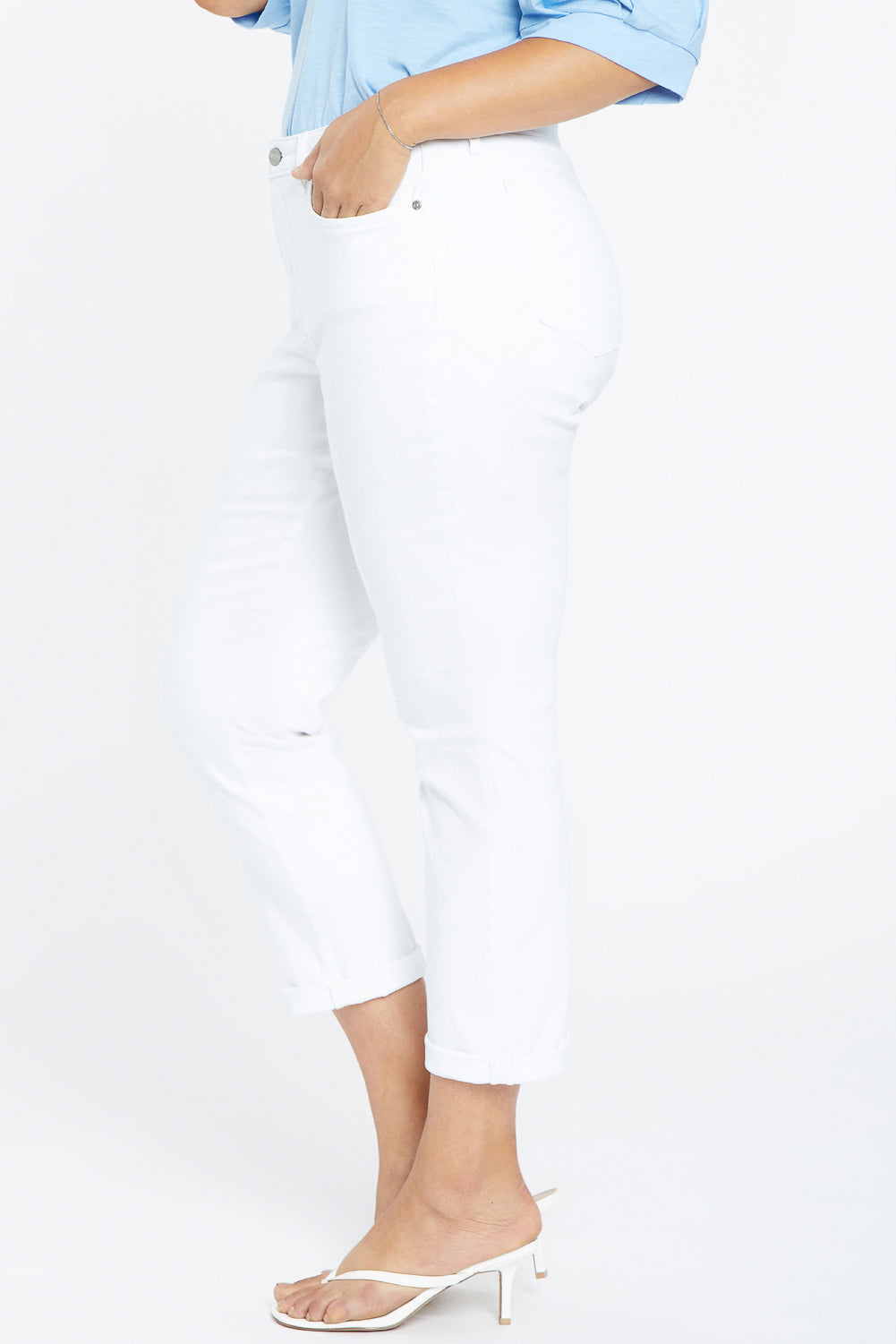 Margot Girlfriend Jeans In Plus Size - Optic White