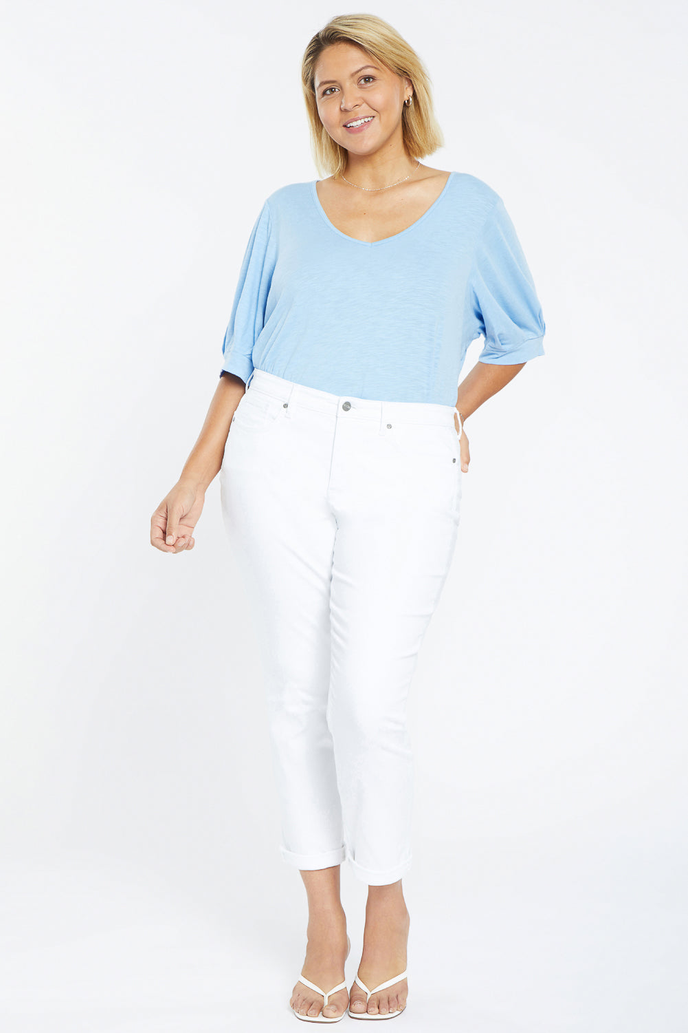 Margot Girlfriend Jeans In Plus Size - Optic White