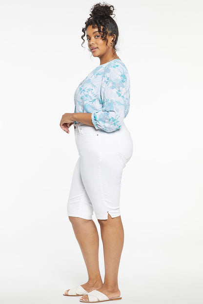 Bike Capri Jeans In Plus Size - Optic White