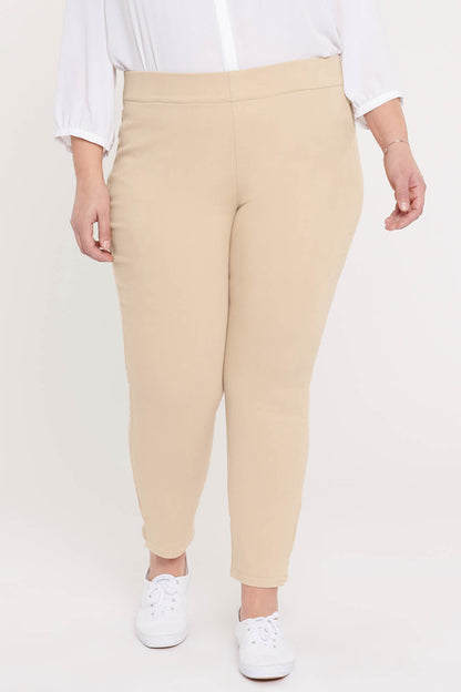 Skinny Ankle Pull-On Jeans In Plus Size - Marisol Warm Sand