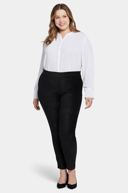 Basic Legging Pants In Plus Size - Black