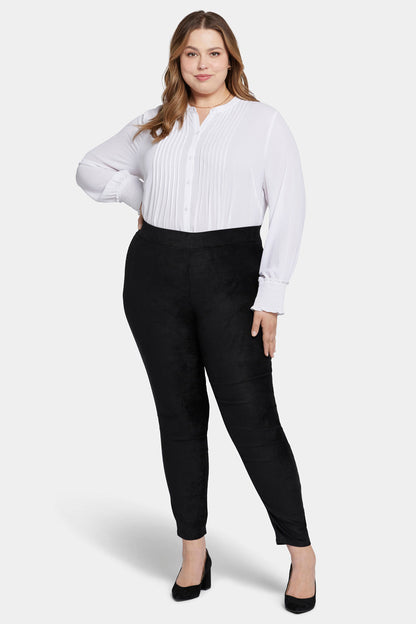 Basic Legging Pants In Plus Size - Black