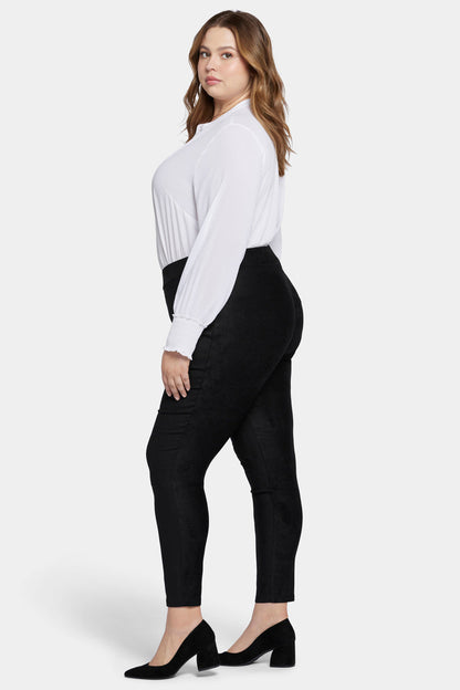 Basic Legging Pants In Plus Size - Black