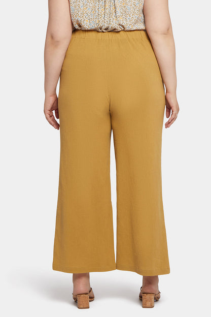 Straight Pull-On Pants In Plus Size - Olive Oil