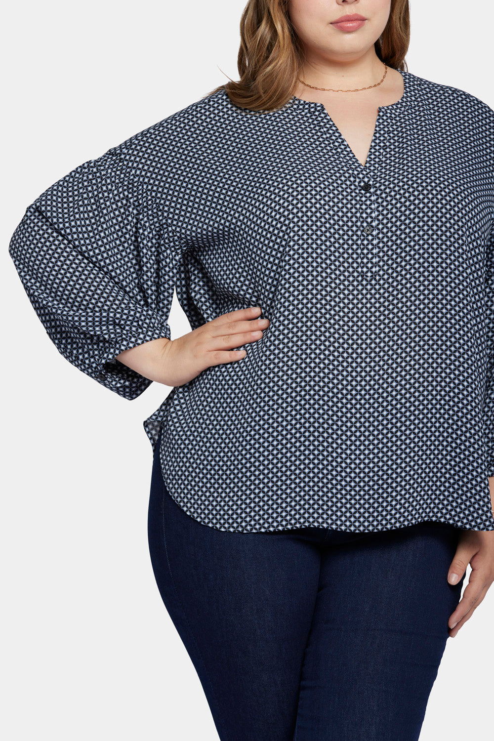 Paulina Peasant Blouse In Plus Size - Diamond Peak