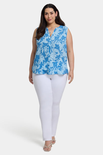 Sleeveless Pintuck Blouse In Plus Size - Bellavista