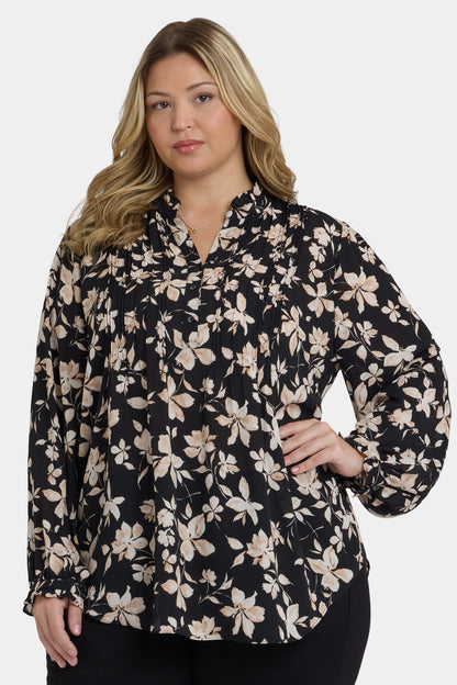 Pleated Front Tunic In Plus Size - Claudette