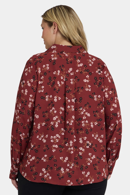 Tuxedo Blouse In Plus Size - Bienvenue