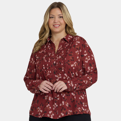 Tuxedo Blouse In Plus Size - Bienvenue