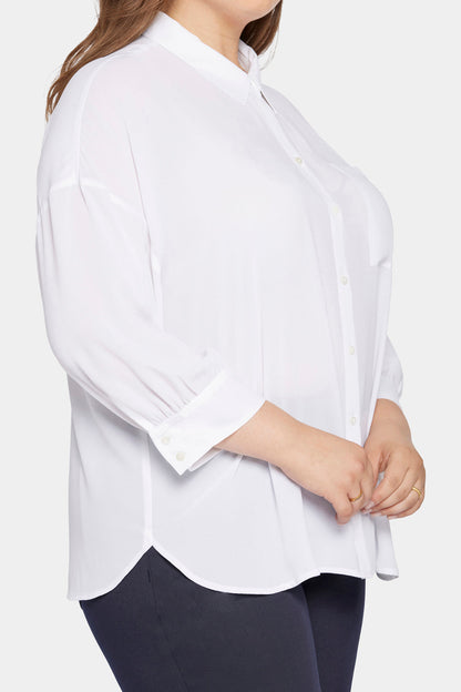Zoey Blouse in Plus Size - Optic White
