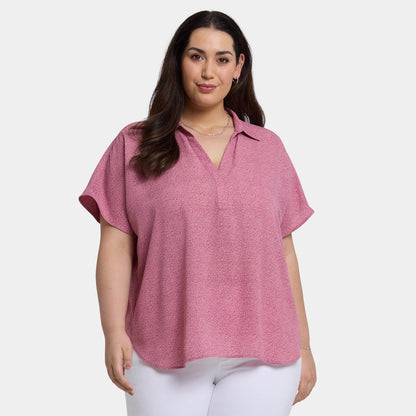 Becky Short Sleeved Blouse In Plus Size - Bonavista