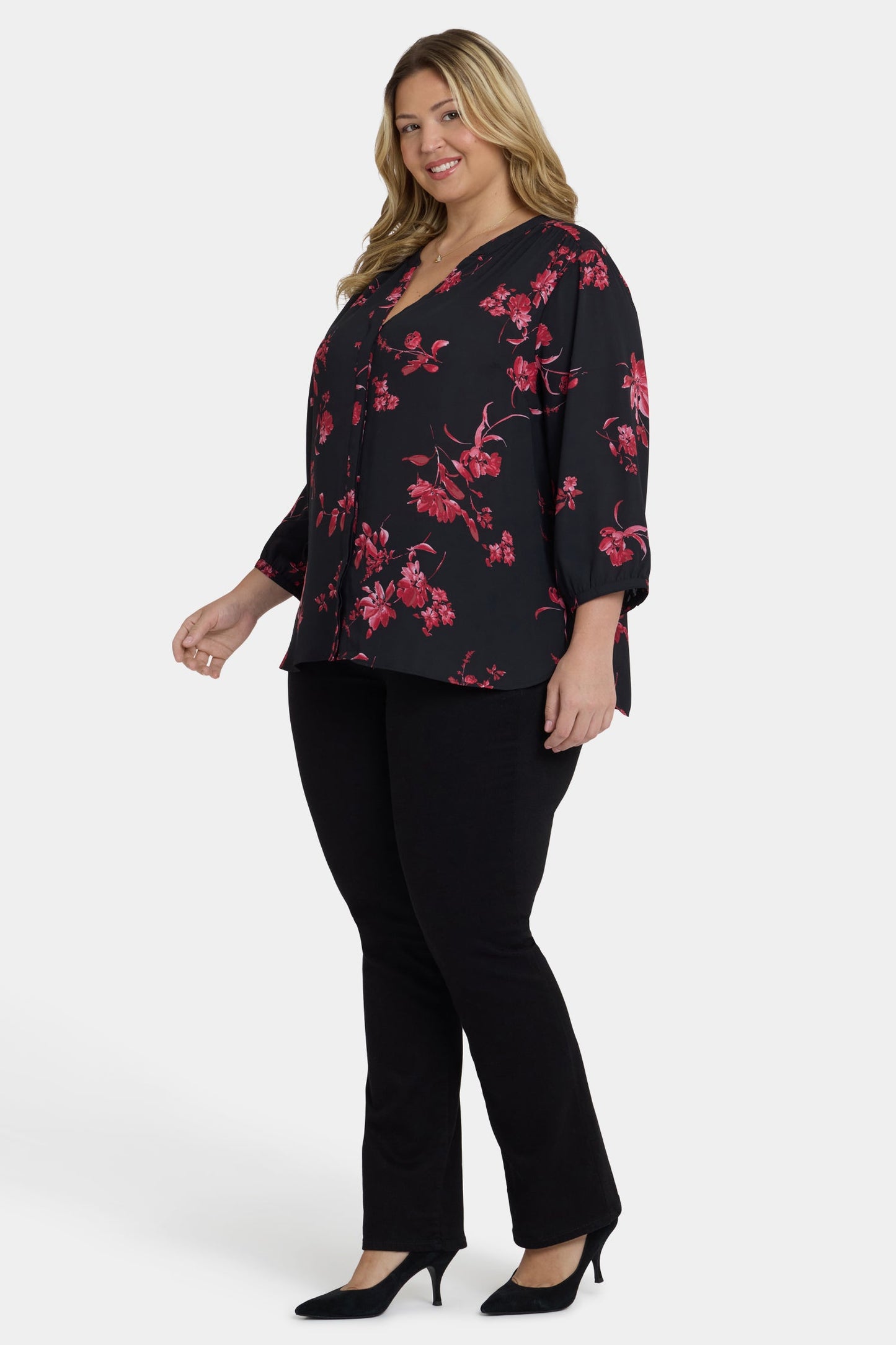 Pintuck Blouse In Plus Size - Vivienne
