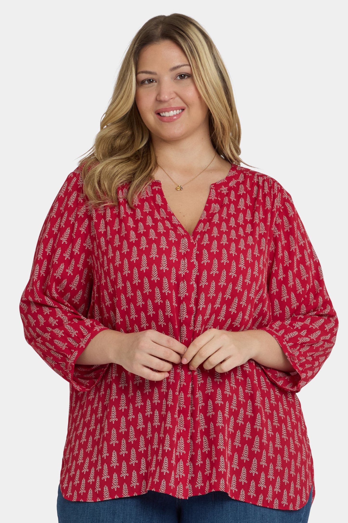 Pintuck Blouse In Plus Size - Jacqueline
