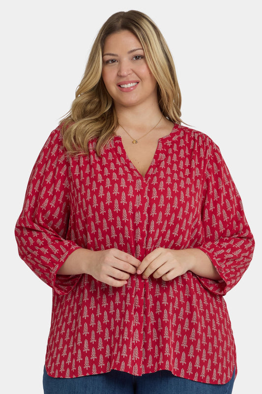 Pintuck Blouse In Plus Size - Jacqueline