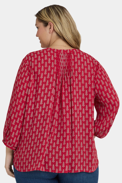 Pintuck Blouse In Plus Size - Jacqueline