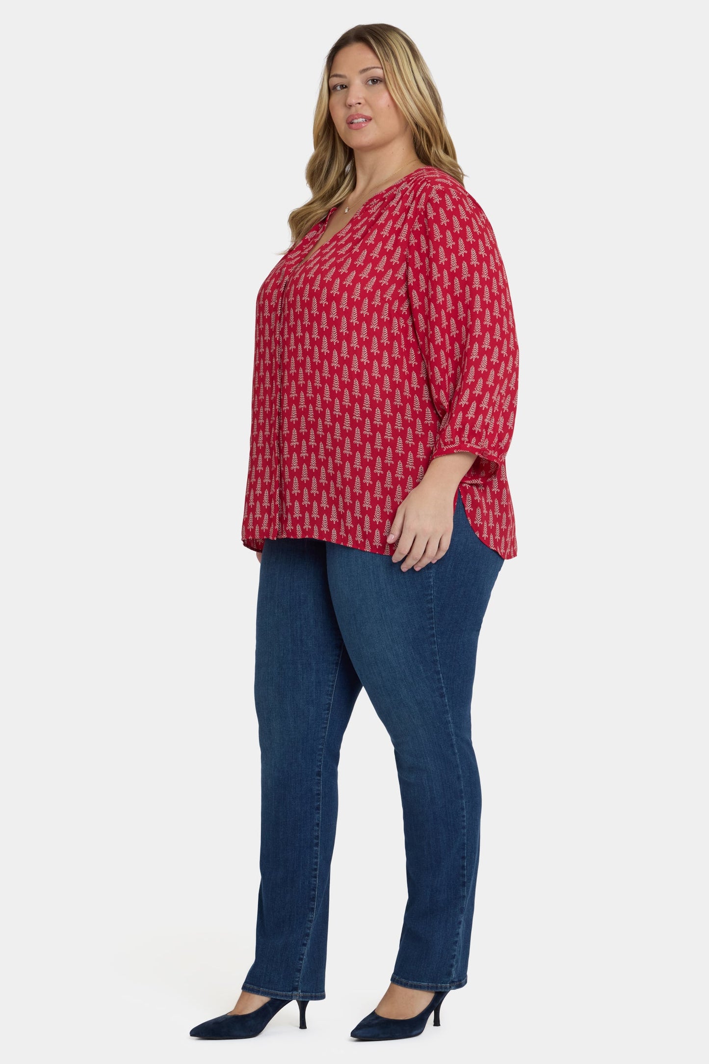 Pintuck Blouse In Plus Size - Jacqueline