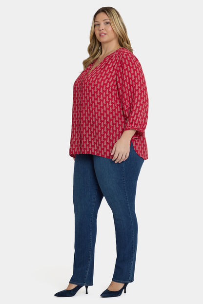 Pintuck Blouse In Plus Size - Jacqueline