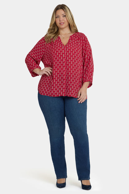 Pintuck Blouse In Plus Size - Jacqueline