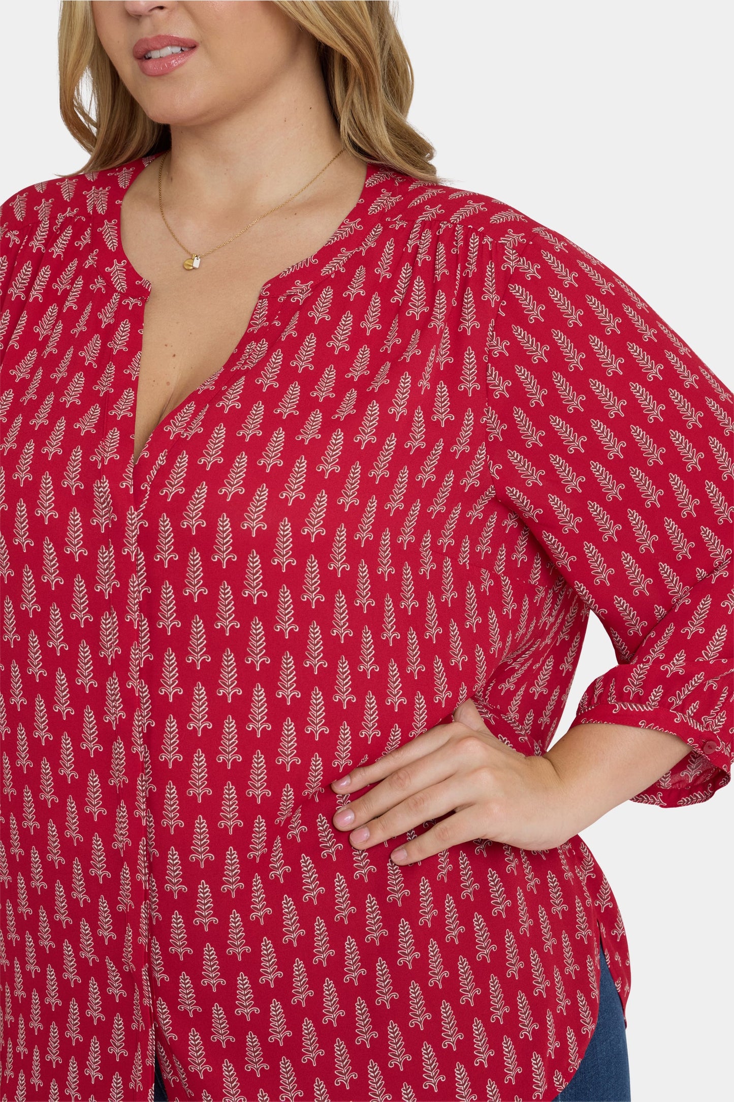 Pintuck Blouse In Plus Size - Jacqueline