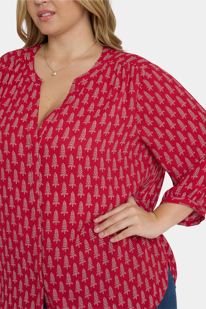 Pintuck Blouse In Plus Size - Jacqueline