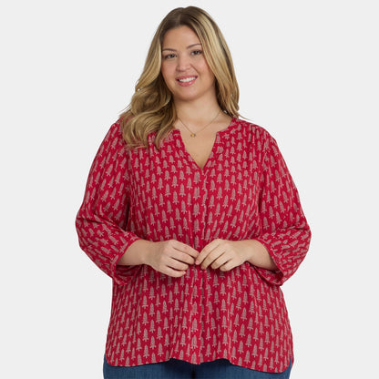 Pintuck Blouse In Plus Size - Jacqueline