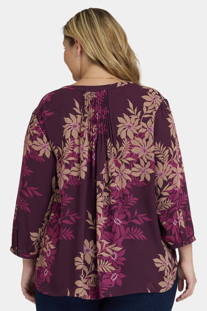 Pintuck Blouse In Plus Size - Bonne Nouvelle