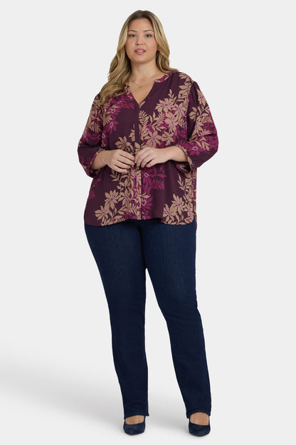 Pintuck Blouse In Plus Size - Bonne Nouvelle
