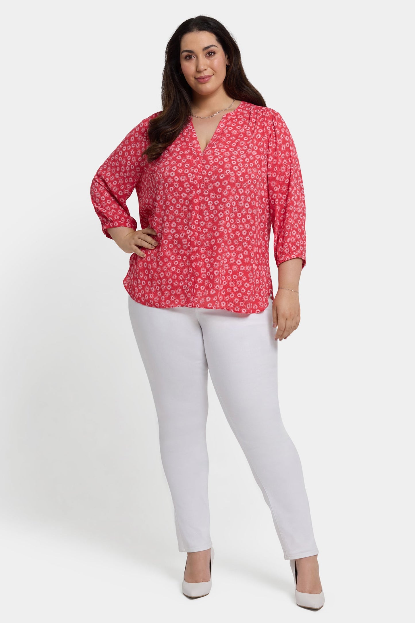 Pintuck Blouse In Plus Size - Teresita