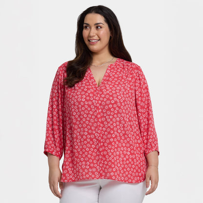 Pintuck Blouse In Plus Size - Teresita