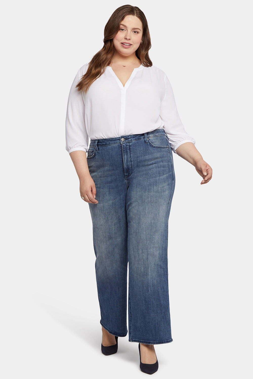 Teresa Wide Leg Jeans In Plus Size - Caliente