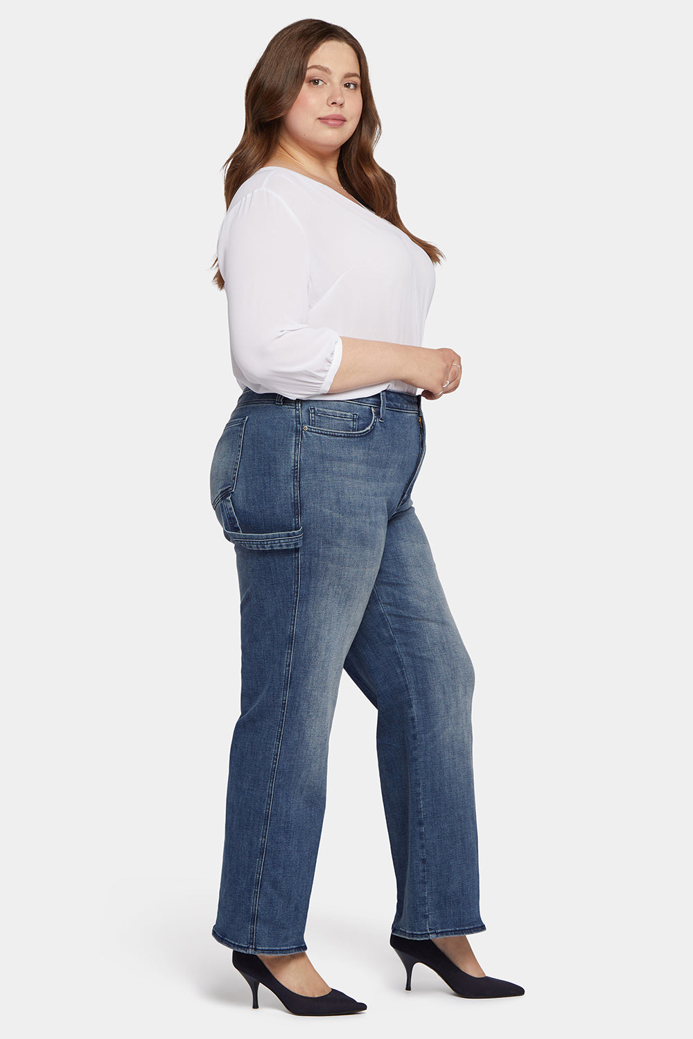 Teresa Wide Leg Jeans In Plus Size - Caliente