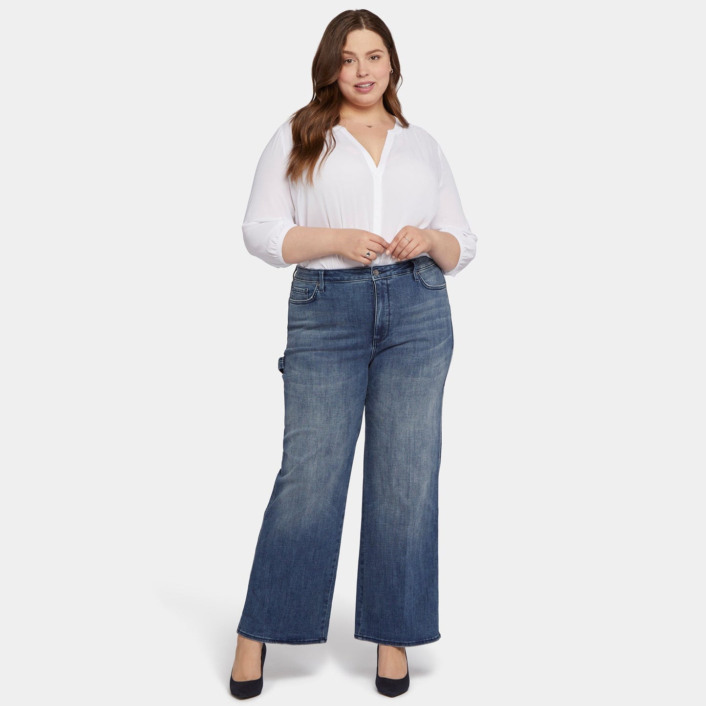 Teresa Wide Leg Jeans In Plus Size - Caliente