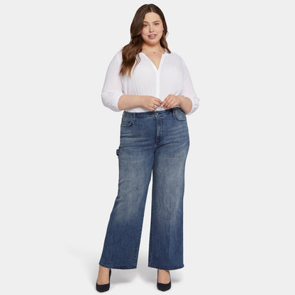 Teresa Wide Leg Jeans In Plus Size - Caliente