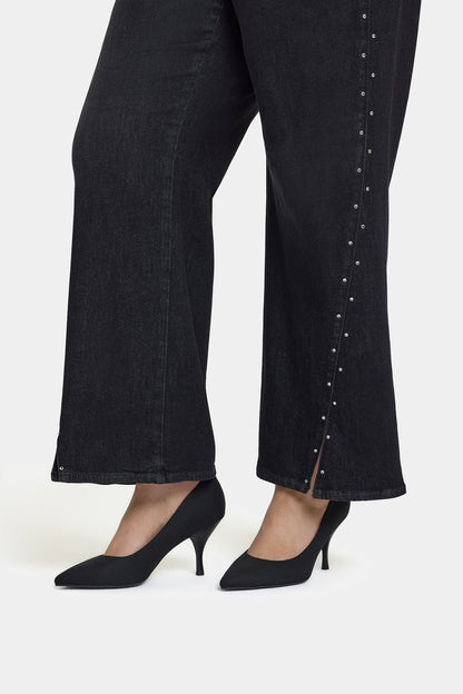Teresa Wide Leg Jeans In Plus Size - French Nightfall