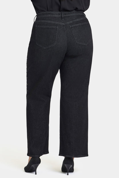 Teresa Wide Leg Jeans In Plus Size - French Nightfall