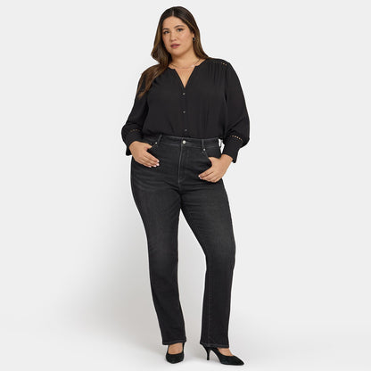 Marilyn Straight Jeans In Plus Size - Paris Lights