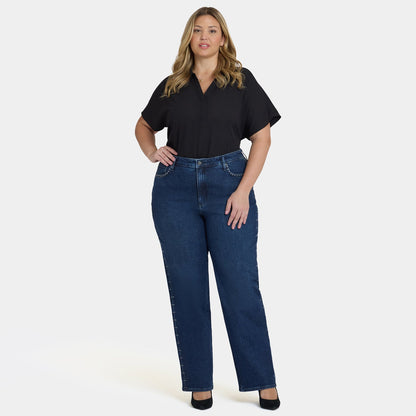 Brooke Loose Straight Jeans In Plus Size - Louvre Sapphire