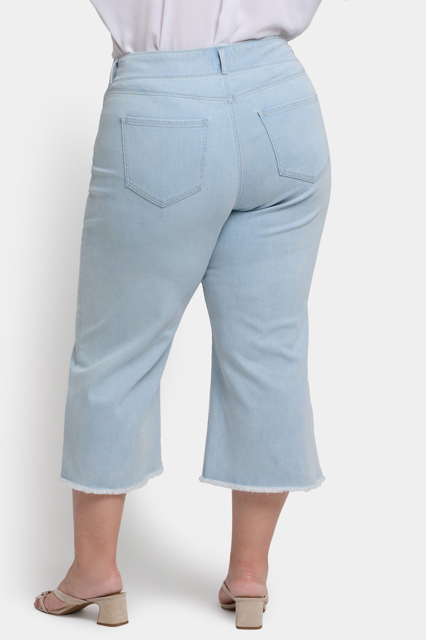 Brigitte Wide Leg Capri Jeans In Plus Size - Clear Waters