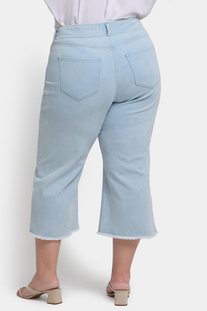 Brigitte Wide Leg Capri Jeans In Plus Size - Clear Waters